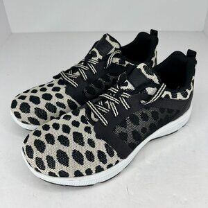 Avia Womens WWAV21JT003L Gray Deluxe Leopard Print Low Size 7.5 Trainer Shoes